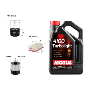 KIT VIDANGE DACIA RENAULT 1.5 DCI HUILE MOTULE 5L 10W40 ET FILTRE A HUILE OP643_3 FILTRE A AIR +CARTOUCH FILRE GASOIL